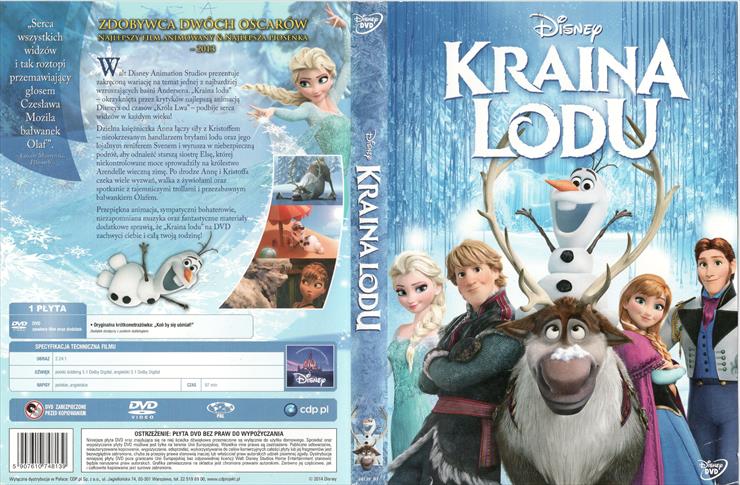 Pełnometrażowe filmy animowane Walta Disneya hasło waltdisney - Kraina lodu - okładka DVD.jpg