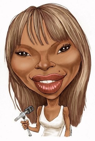 Karykatury gwiazd muzyki - Karykatura Mary J. Blige.jpg